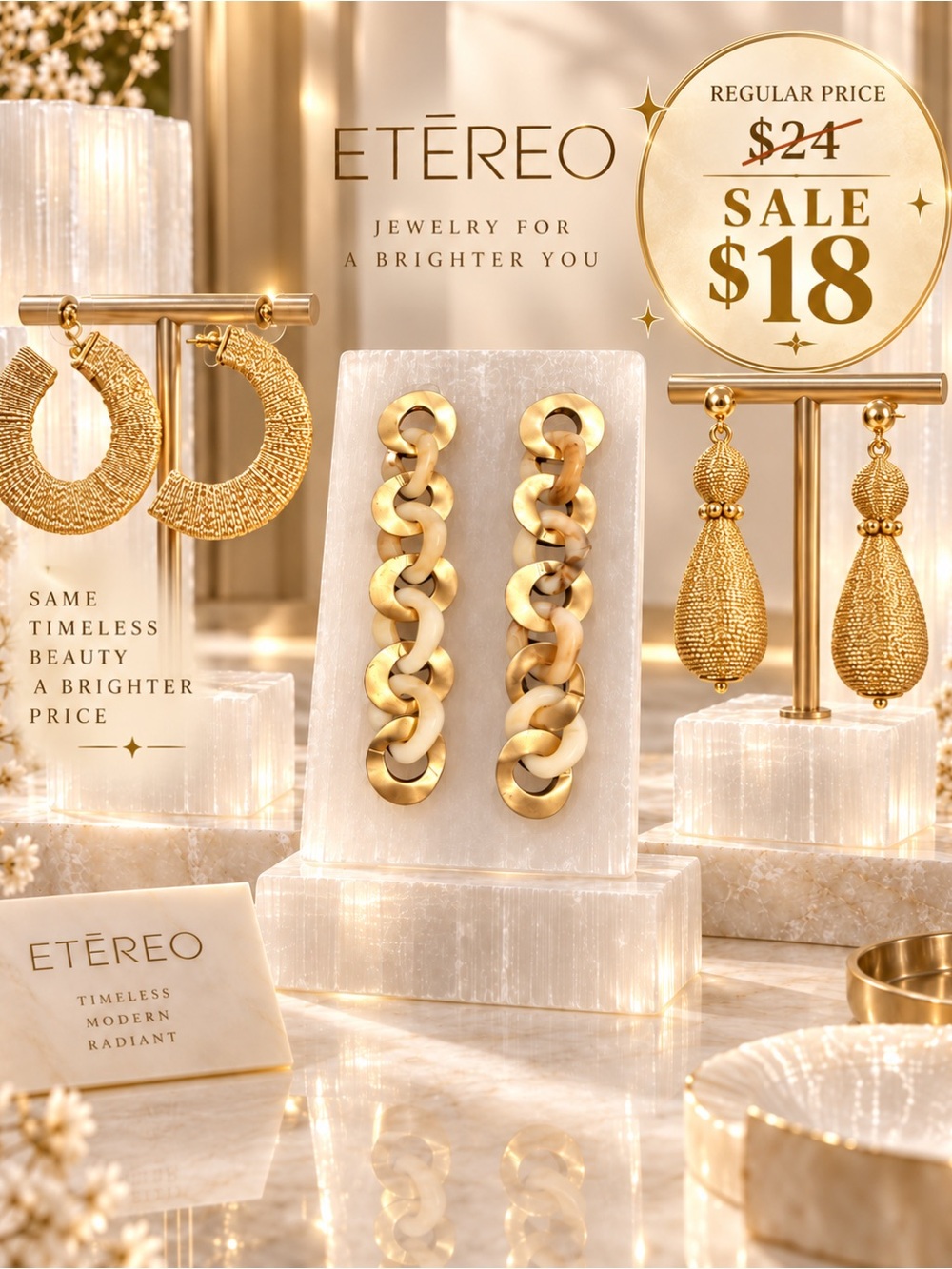 Gold Chain-Link Drop Earrings - Gold-each $18